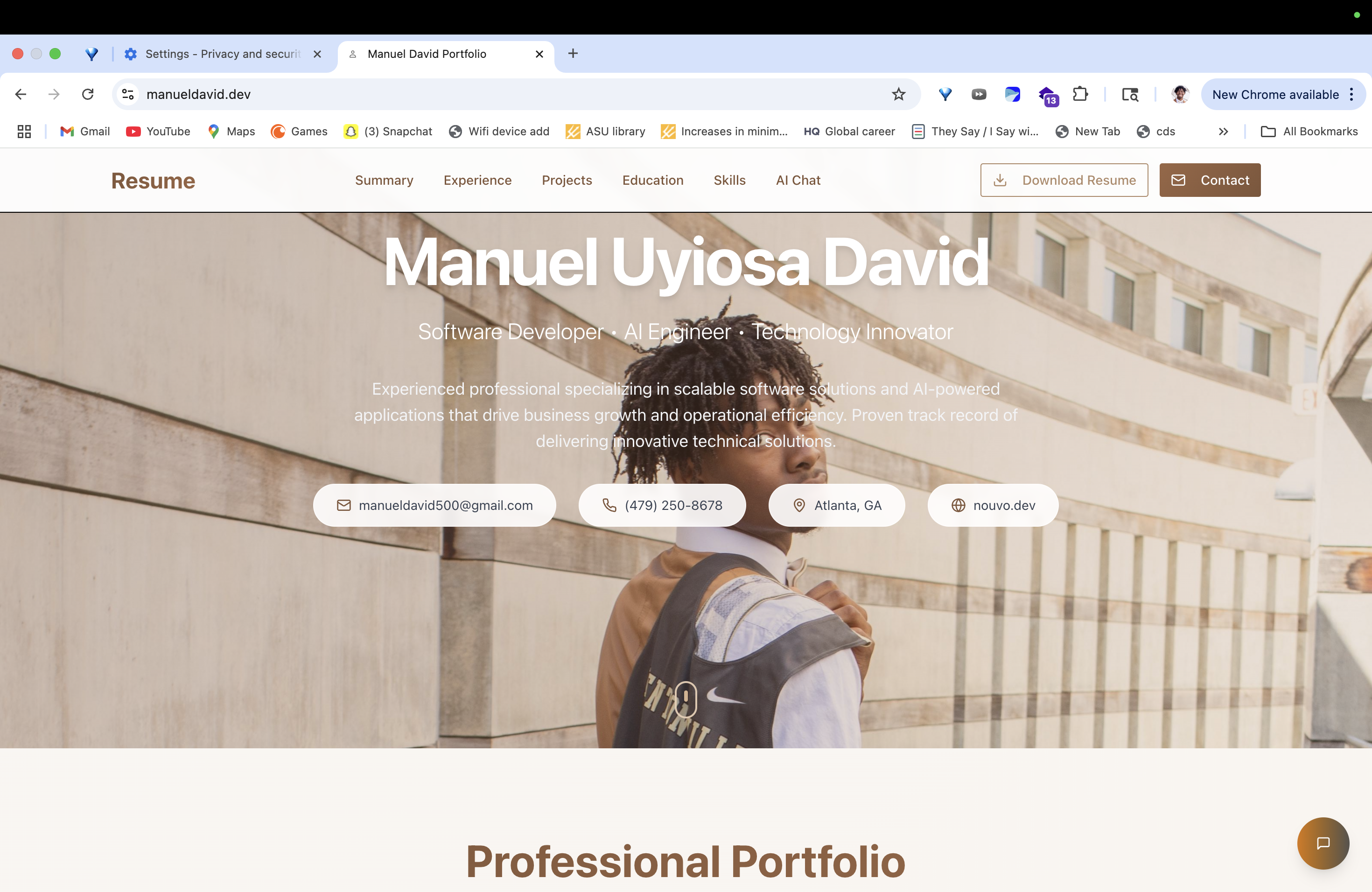 Manuel David Developer Portfolio